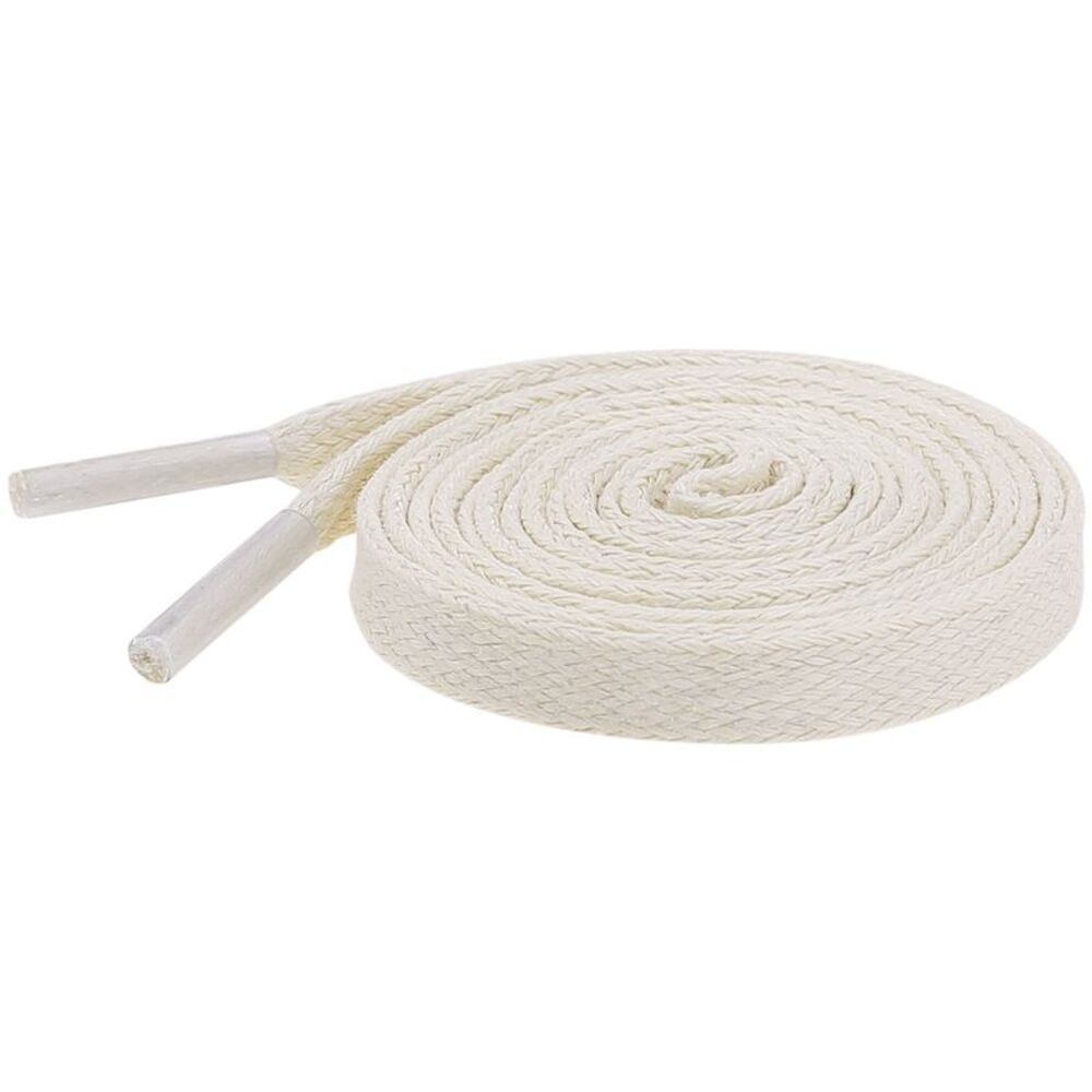 1 Pair Flat Shoe Laces, Unisex Waxed Cotton Athletic Shoelaces Beige